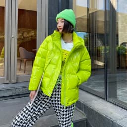 Candy Colors Hooded Glossy Cotton-padded Coat Women Short Warm Parkas 2026 Winter Casual Long Sleeve Cotton-clothes Outerwear