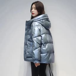 Short Down cotton Jacket For women's Winter 2026 New Glossy Fashion Loose Thick Coat Female Casual Cotton Hooded Parka Jackets
