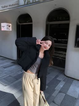 High Waist Cotton Jacket Women's Winter Fashion Sweet Style Thickened Long Sleeve Short Coat Stand Collar Bread Slimming Effect