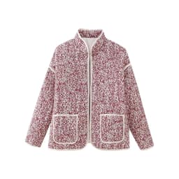 Chaqueta de mujer Winter Jacket Women Autumn Flower Printed Thin Pocket Decoration Cardigan Cotton Coat Women's Top