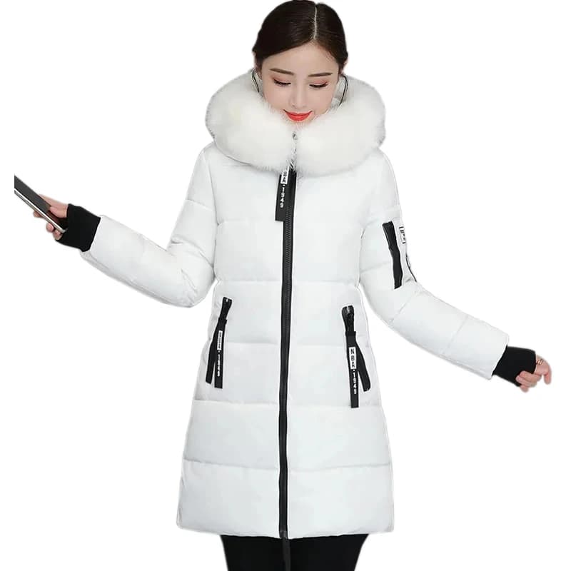 New Parka Women 2022 Winter Jacket Women Coat Hooded Outwear Female Parka Thick Waem Cotton Padded Fur collar Winter Basic Coats
