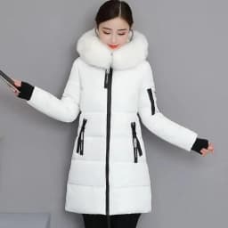 New Parka Women 2022 Winter Jacket Women Coat Hooded Outwear Female Parka Thick Waem Cotton Padded Fur collar Winter Basic Coats