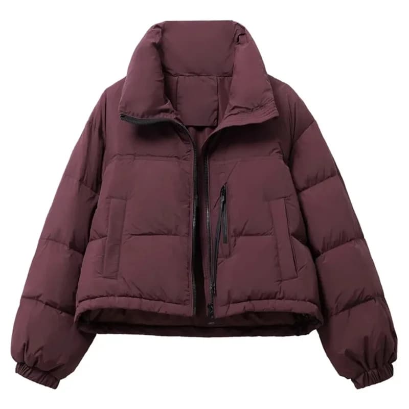 2025 New Winter Korean Loose Short Stand-up Collar Cotton Padded Jacket Women Thicken Warm Elegant Parkas Female Outwear