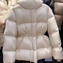 Warm Cotton-Padded Jacket Female Autumn Winter 2026 New Down Coat Women Parkas Hooded Drawstring Waist Outwear Fashion Overwear