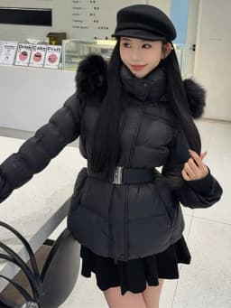 ZAROY Winter Belted Coat Women Fur Hood Quilted Cotton Padded Jackets Fashion Elegant Streetwear Outerwear Skiing Parkas куртка
