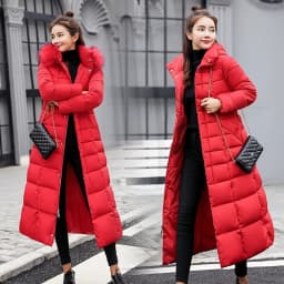 Women Winter Long Cotton Coat 2025 New Women Big Fur Collar Parkas  Korean Loose Belt Slim Jacket Down Cotton Coat Women Outwear