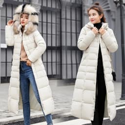 Women Winter Long Cotton Coat 2025 New Women Big Fur Collar Parkas  Korean Loose Belt Slim Jacket Down Cotton Coat Women Outwear
