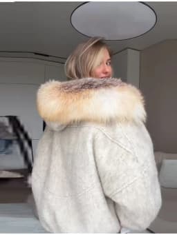 Women Vintage Faux Fur Collar Cotton Jacket Dark Brown Long Sleeved Warm Oversize Coat 2025 Autumn Winter High Street Outerwear