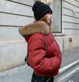 ZAROY Fur Collar Hooded Women Jacket Fashion Rhinestone Winter Warm Thick Padded Cotton Puffer Coat Streetwear Outerwear пальто