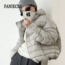 Fashion Fall Lightweight Hooded Puffer Jacket Russian Winter Women Zip Up Solid Warm Cotton Padded Outerwear Quilted Coat Куртка