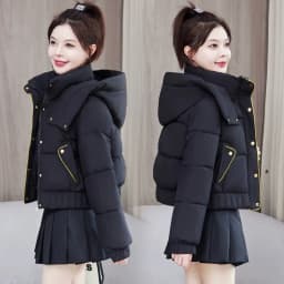 2025 New Winter Korean Hooded Bread Jacket Women Parkas Casual Thicke Warm Down Cotton Padded Short Jacket Female Outerwear