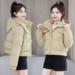 2025 New Winter Korean Hooded Bread Jacket Women Parkas Casual Thicke Warm Down Cotton Padded Short Jacket Female Outerwear