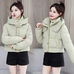 2025 New Winter Korean Hooded Bread Jacket Women Parkas Casual Thicke Warm Down Cotton Padded Short Jacket Female Outerwear