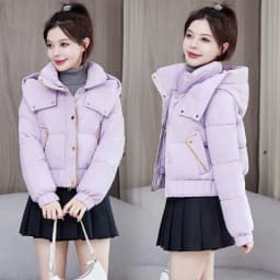 2025 New Winter Korean Hooded Bread Jacket Women Parkas Casual Thicke Warm Down Cotton Padded Short Jacket Female Outerwear