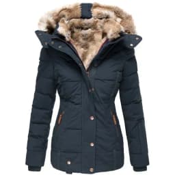 Winter Warm Fur Collar Cotton Clothes Women's Zipper Long Sleeve Slim Hooded Cotton Coat