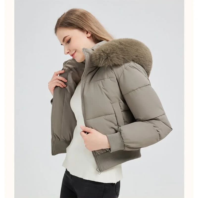 Winter 2026 New Women's European American Style Coat Down Cotton-padded Female Short Waist Jacket Short Fashion Loose Overwear