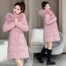 Women's Winter Parka Coat 2025 Hooded Korean Version Lady Down Cotton Jacket Warm Temperament Ladies Cotton Padded Outerwear