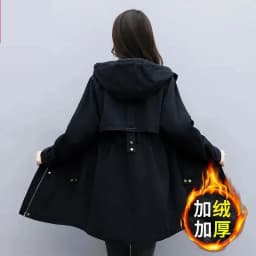 Medium long Hooded Waist cinching Parker Women's 2026 Autumn Winter New Thicken Warm Cotton Jackets Female Velvet Casual Coats