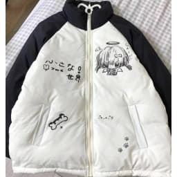 Japanese Kawaii Zipper Coat Casual Women Long Sleeve Cartoon Print Sweet Style Clothing Cute Harajuku Subculture Parkas Autumn
