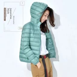 Women's Quilted Cotton Jacket Hooded Short Fit Large Size Stand Collar Autumn Winter Fashion Outerwear Knot Element