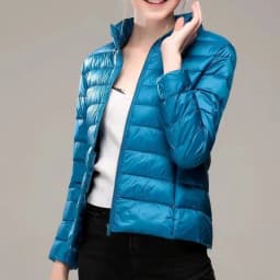 Women's Quilted Cotton Jacket Hooded Short Fit Large Size Stand Collar Autumn Winter Fashion Outerwear Knot Element