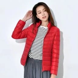 Women's Quilted Cotton Jacket Hooded Short Fit Large Size Stand Collar Autumn Winter Fashion Outerwear Knot Element