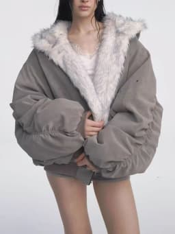 Thickened Double-Sided Wear Dye Sharp Eagle Cleanfit Hooded Fur Collar Jacket Women Winter Eco-Friendly Fur Cotton Coat