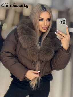 Street Faux Fur Collar Cropped Coats Women Loose Full Sleeve Single Breasted Thicken Jacket 2026 Winter Lady Chic Furry Outwear