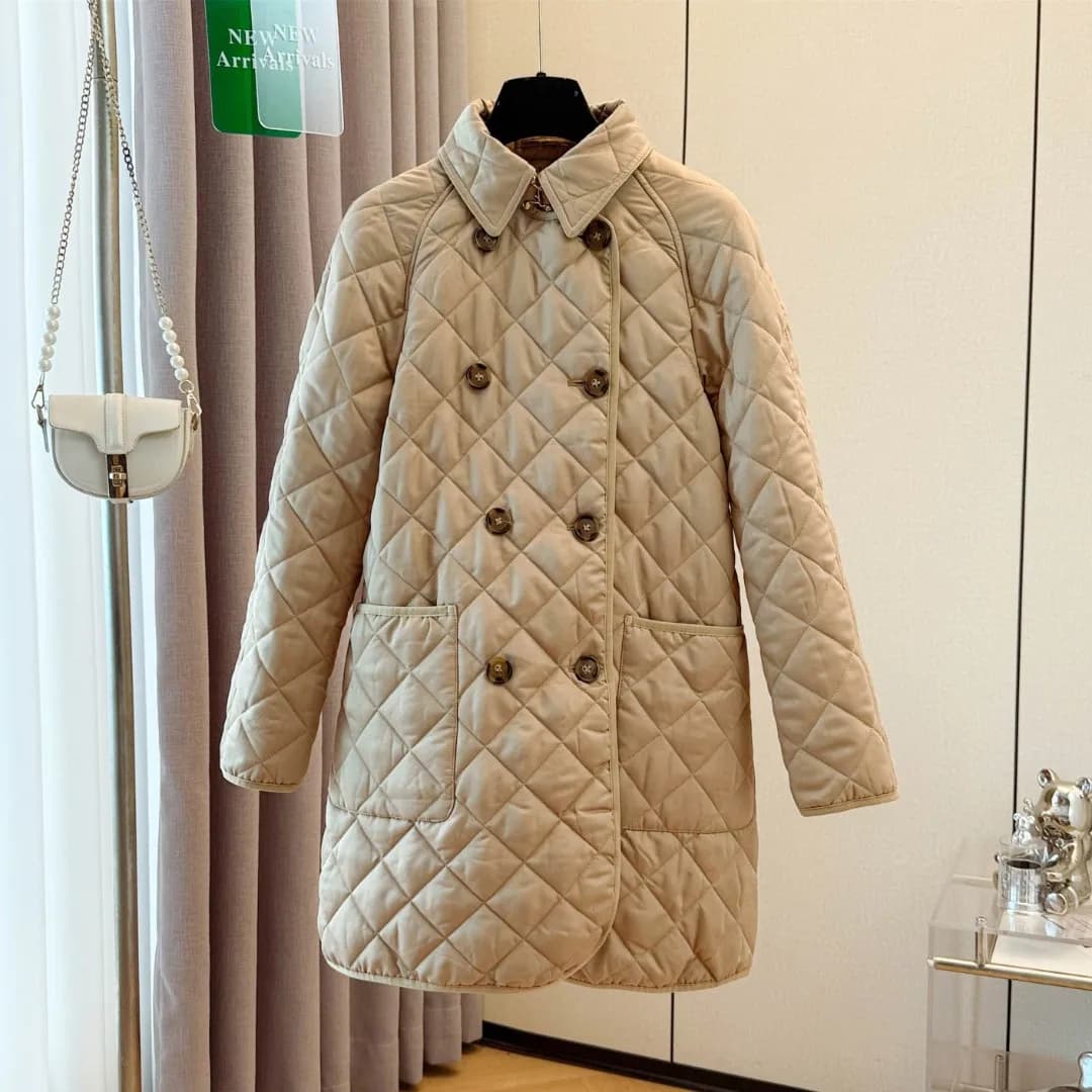 Snir Lily's New Fashionable Casual Long Outerwear Women's Loose Slimming Meat Covering 128291 Straight Cut Cotton Coat