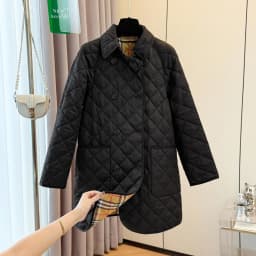 Snir Lily's New Fashionable Casual Long Outerwear Women's Loose Slimming Meat Covering 128291 Straight Cut Cotton Coat
