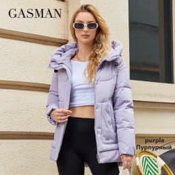 GASMAN 2023 New Coats Women Winter Down Jacket Classic Design Zipper Fleece Pocket Female Elegant Parkas 83284