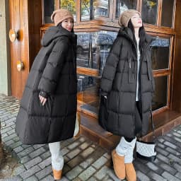 Women Winter Long Cotton Coat 2025 New Warm Thicken Cotton Padded Jacket Korean Loose Hooded Parkas Coat Women Outwear
