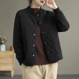 Autumn Winter Cotton Coat Women Quilted Jacket Trends Fashion Lightweight Jackets Long Sleeve Single Breasted Jacket Black New