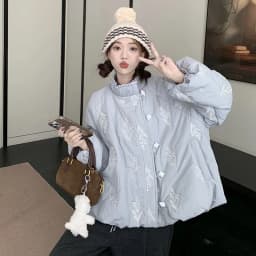 Women's Spring Coat Vintage Embroidered Cotton Coat Women Autumn Winter New Loose Slim Button Cardigan Jacket Outerwear