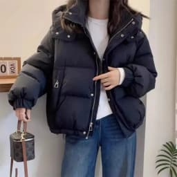 2025 New Winter Puffer Jacket Women Warm Parkas Solid Long Sleeve Casual Cotton Padded Jacket Hooded Snow Wear Coat Female