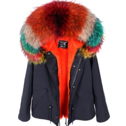 MAOMAOKONG 2026 Real Fur Coat New Fashion Fox Fur Collar Winter Women's Clothing Removable Lining Thickened Jacket Short Parka