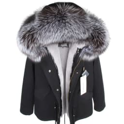 MAOMAOKONG 2026 Real Fur Coat New Fashion Fox Fur Collar Winter Women's Clothing Removable Lining Thickened Jacket Short Parka