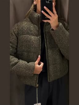2025 Chic Puffy Padded Coat Women Casual Thicken Stand Collar Down Cotton Coats Female Winter Classic Versatile Street Outerwear
