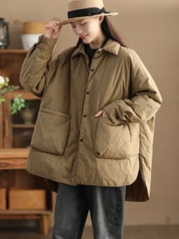 Thiened Cotton Jaet Women's Winter Warm Casual Long Coat Pure Color Simple Sle Polyester Flannel Inner Design