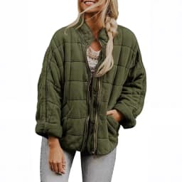 Autumn Winter New Cotton Jacket Coat Women Casual All-match Solid Color Zipper Long Sleeve Coat Fashion Trendy Streetwear Female