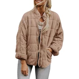 Autumn Winter New Cotton Jacket Coat Women Casual All-match Solid Color Zipper Long Sleeve Coat Fashion Trendy Streetwear Female