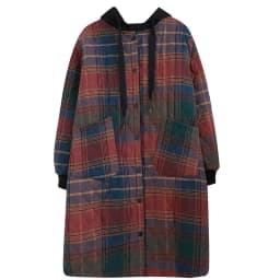 Winter Women's Clothing Hooded Padded Jacket Parka Korean Fashion Plus Size Plaid Mid-length Coat Jacket Keep Warm Loose Leisure
