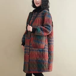Winter Women's Clothing Hooded Padded Jacket Parka Korean Fashion Plus Size Plaid Mid-length Coat Jacket Keep Warm Loose Leisure