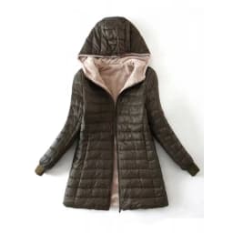 Zipper Cardigan Solid Spliced Women Clothing Parkas Hooded Long Sleeve Outerwear Loose Fit Casual Pockets 2024 Autumn Parka