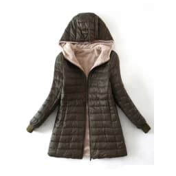 Zipper Cardigan Solid Spliced Women Clothing Parkas Hooded Long Sleeve Outerwear Loose Fit Casual Pockets 2024 Autumn Parka