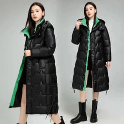 Female Long Down cotton Jacket 2026 Autumn Winter New Fashion Thicken Hooded Coat Women's Windproof Puffer Long Parka Overcoat