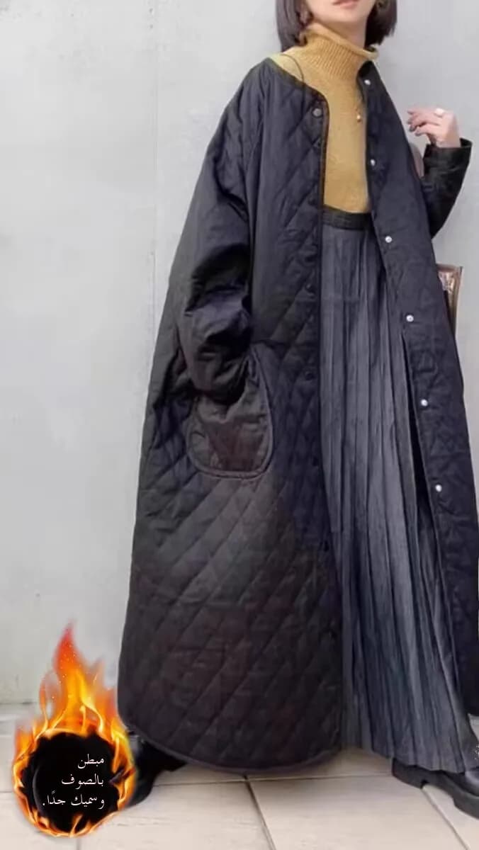 Thickened Cotton Padded Long Sleeve Open Cardigan Women's Coat Autumn Winter Japanese Style New Casual Personality Diamond Pa...