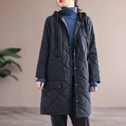 New Autumn Winter Lingge Cotton Jacket Women Hooded Loose Thick Warm Parkas Female Long Sleeve Casual Cotton Padded Outwear Lady