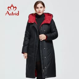 Astrid 2022 New Winter Women's coat women long warm parka fashion thick Jacket hooded camel fur large sizes female clothing 6703