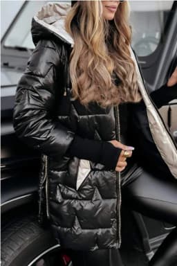 Parkas Coat Women Cotton Padded Jacket Hooded Outerwear Winter Thick Warm Pockets Zipper Puffer Windproof Mid Length Overcoat